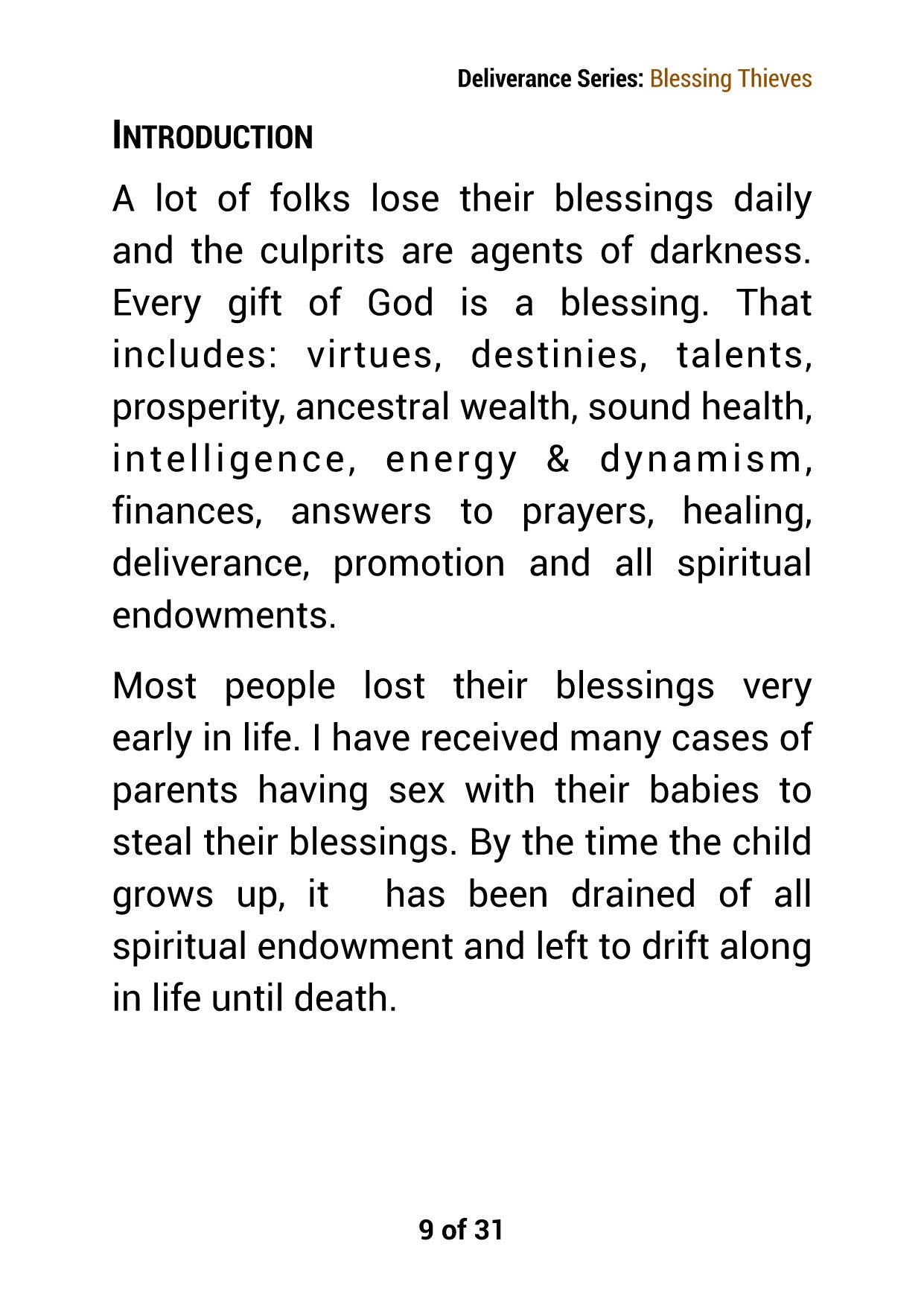 Deliverance Series: Blessing Thieves