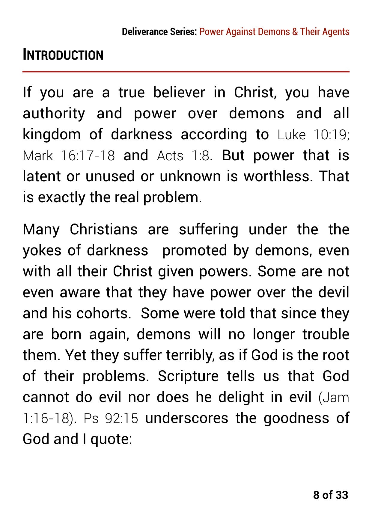 Deliverance Series: Power Against Demons & Their Agents