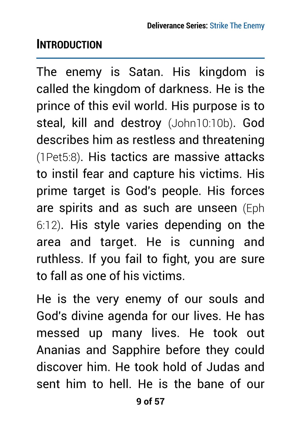Deliverance Series: Strike the Enemy